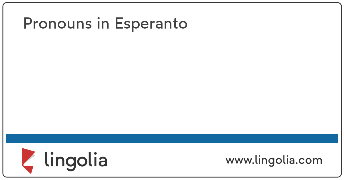 Pronouns in Esperanto